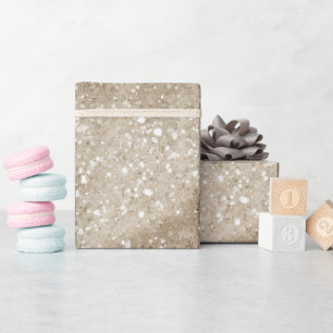 Zachte Zand Beige Crème Glitter Patroon Cadeaupapier