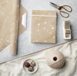 Zachte Zand Beige Crème Glitter Patroon Cadeaupapier