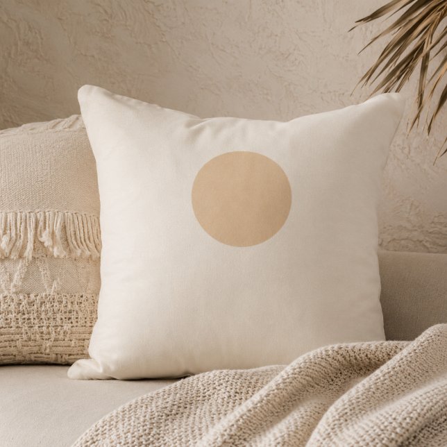 Zachte zandcirkel-werpkussen kussen (Minimal sand circle design for neutral sofas and modern bedroom styling)