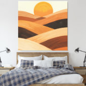 Zachte Zandgolven bij zonsondergang Canvas Afdruk (Insitu (Slaapkamer))