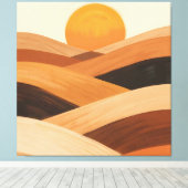 Zachte Zandgolven bij zonsondergang Canvas Afdruk (Insitu (Houten vloer))