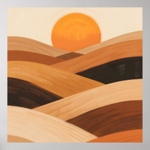 Zachte Zandgolven bij zonsondergang Poster