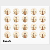 Zachte Zandlama met Cactus Flow Ronde Sticker (Vel)
