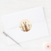 Zachte Zandlama met Cactus Flow Ronde Sticker (Envelop)