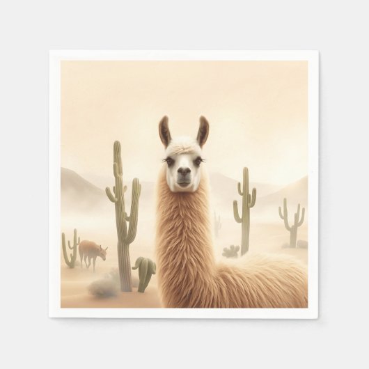 Zachte Zandlama met Cactus Flow Servet (Voorkant)