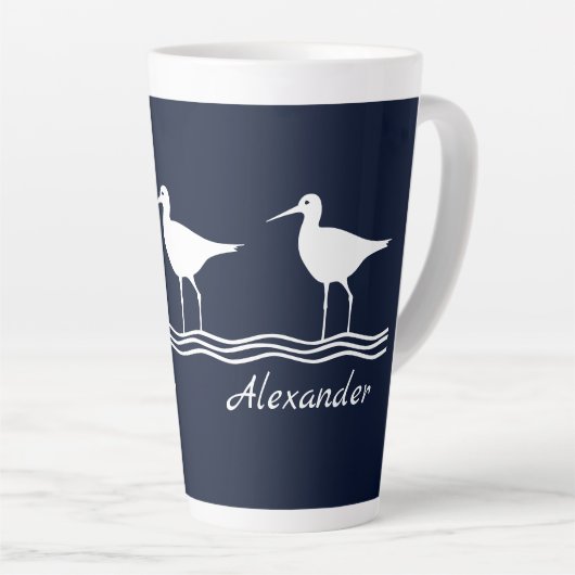 zachte zandvangers op witte pols latte mok (Rechterhoek)