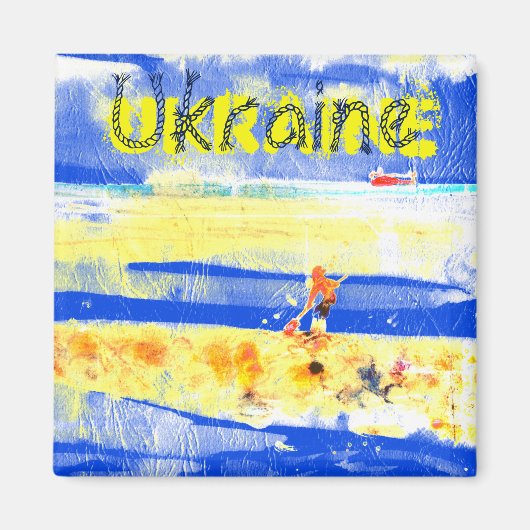 Zachte zangerband Geel Blauw Zilver, geplateerd N Magneet (Voorkant)