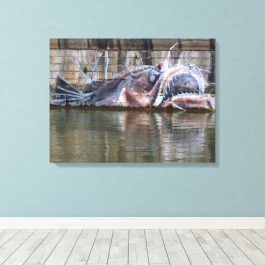 Zachte zeeduivel graffiti canvas afdruk (Insitu (Houten vloer))