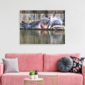 Zachte zeeduivel graffiti canvas afdruk (Insitu (Woonkamer))