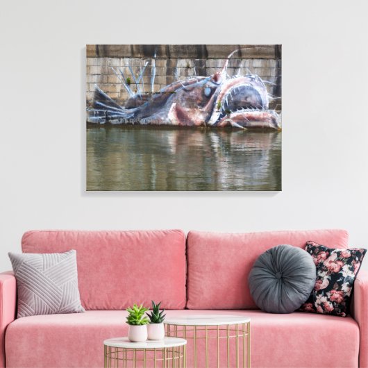 Zachte zeeduivel graffiti canvas afdruk (Insitu (Woonkamer))