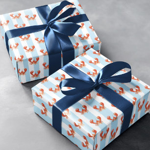 Zachte Zeevaart Kreeft Rivierkreeft Patroon Cadeaupapier