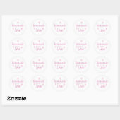 Zachte zelfgemaakte met liefde Fuchsia Roze Wit Ronde Sticker (Vel)