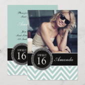 ZACHTE ZES MINT GROEN CHEVRON PATROON KAART (Voorkant / Achterkant)