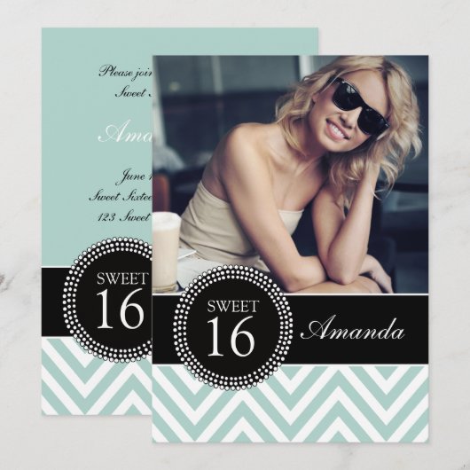 ZACHTE ZES MINT GROEN CHEVRON PATROON KAART (Voorkant / Achterkant)