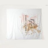 Zachte Zestien 16e Verjaardag Foto Booth Achtergro Wandkleed (Voorkant (horizontaal))