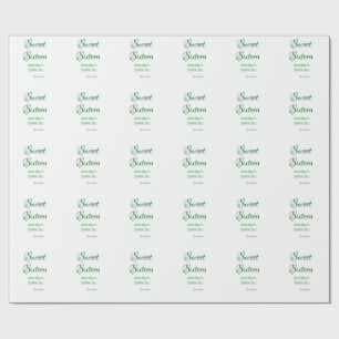 Zachte Zestien groene naam datum kalligrafie boho  Cadeaupapier