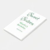 Zachte Zestien groene naam datum kalligrafie boho  Post-it® Notes (Schuin)