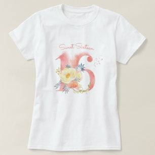 Zachte Zestien Mooie Bloemstuk Aangepaste 16e Verj T-shirt