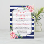 Zachte zestien roze zilveren zilverblauwe strepen kaart (Staand voorkant)