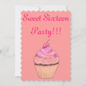 Zachte zestien uitnodigingen -  roze (Achterkant)