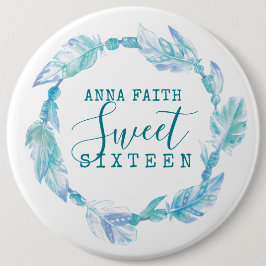 Zachte zestien waterpokken waterverf knop ronde button 6,0 cm