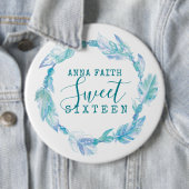 Zachte zestien waterpokken waterverf knop ronde button 6,0 cm (In situ)