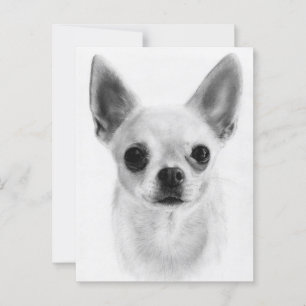 Zachte Ziel - Met de Hand Getekend Chihuahuaportre Briefkaart
