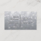 Zachte Zilveren Lichten Bokeh Visitekaartje (Achterkant)