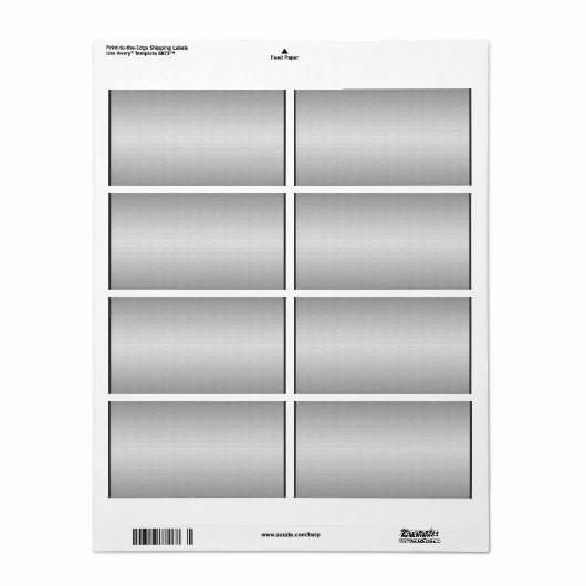 Zachte zilveren Sjabloon Etiket (Full Sheet)