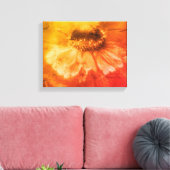 Zachte zinnia Daisy Flower in Sepia  Canvas Afdruk (Insitu (Woonkamer))