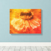 Zachte zinnia Daisy Flower in Sepia  Canvas Afdruk (Insitu (Houten vloer))