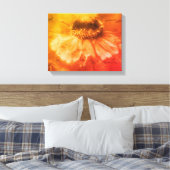 Zachte zinnia Daisy Flower in Sepia  Canvas Afdruk (Insitu (Slaapkamer))