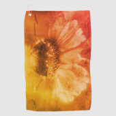 Zachte zinnia Daisy Flower in Sepia  Golfhanddoek (Voorkant)