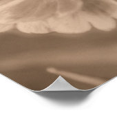 Zachte Zinnia Daisy Flower in  Sepia Poster (Hoek)