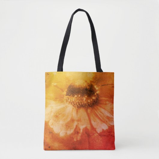 Zachte zinnia Daisy Flower in Sepia  Tote Bag (Voorkant)