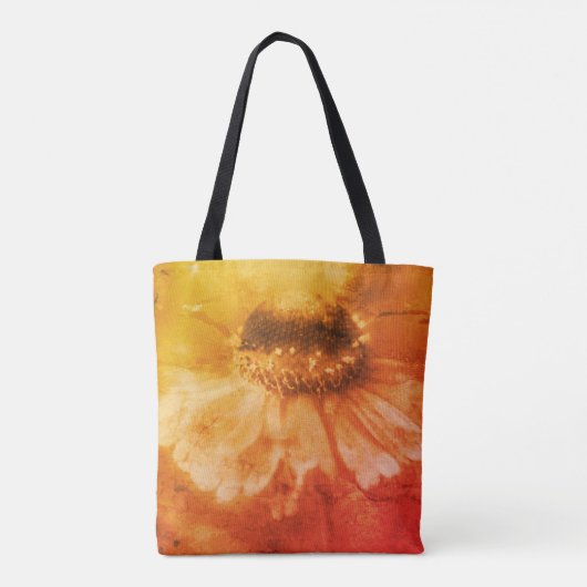 Zachte zinnia Daisy Flower in Sepia  Tote Bag (Achterkant)
