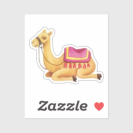 Zachte Zittende Waterverf Kameel Sticker