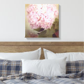 Zachte zomer 2 Zongvogels Roze hydrangea Floral Canvas Afdruk (Insitu (Slaapkamer))