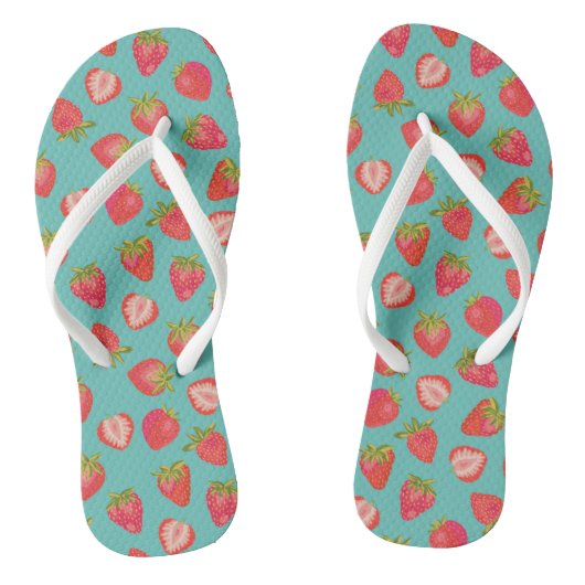 Zachte Zomer Aardbei Patroon Teenslippers (Voetbed)