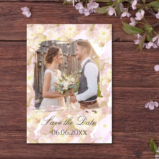 Zachte Zomer Bloemen Foto Save the Date