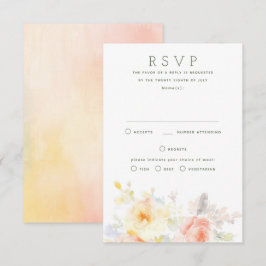 Zachte Zomer Bloemen RSVP-Kaart voor Huwelijk RSVP Kaartje