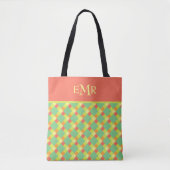 Zachte Zomer Tegel Strepen Monogram Tote Bag (Voorkant)