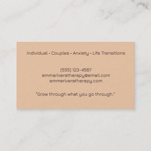 Zachte zomer - therapeuten visitekaartje (Achterkant)