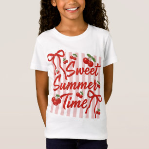 Zachte Zomer Tijd Kersen Coquette Strik PNG T-shirt