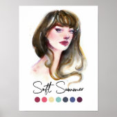 Zachte Zomer Type Seizoens Kleuranalyse Kunst Poster (Voorkant)
