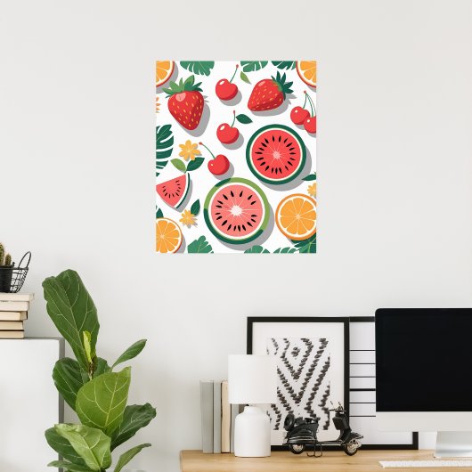 Zachte Zomerfruitposter Poster (Thuiskantoor)