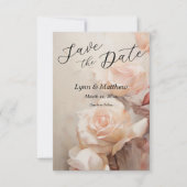 Zachte zomerrozen, elegante bruiloft save the date (Voorkant)