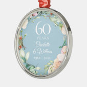 Zachte Zomerrozen Krans 60ste Verjaardag Metalen Ornament (Links)
