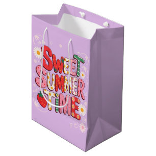 Zachte ZomerTijd Coquette Aardbei Retro Strand Medium Cadeauzakje
