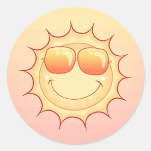 Zachte zon ronde sticker